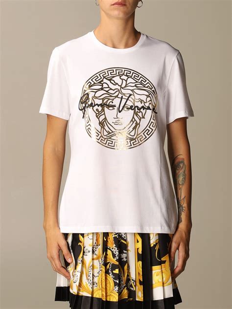 tshirt versace biamca|versace shirts online.